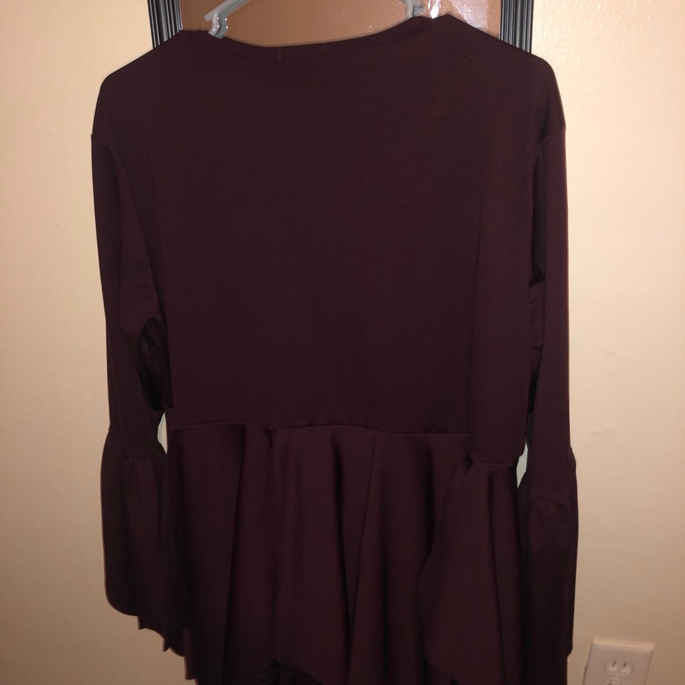Deep Purple Draped Sleeve Top
